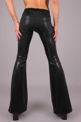 Low Waist Jeans Back Bell Bottom Leggings, Black