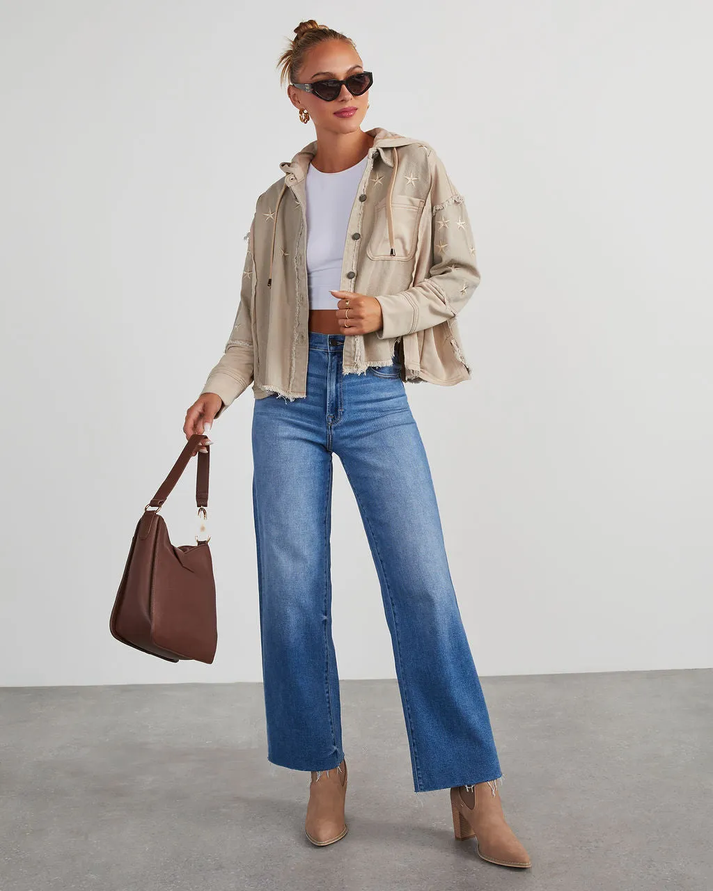 Mallory Lightweight Hooded Button Up Jacket