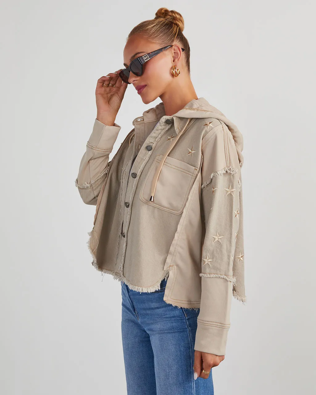 Mallory Lightweight Hooded Button Up Jacket