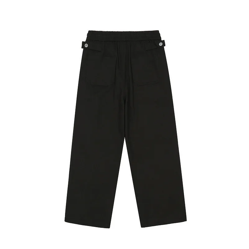 Man Fall Outfits Cargo Pants Vintage Embroidery Overalls Loose Straight Street Casual Pants