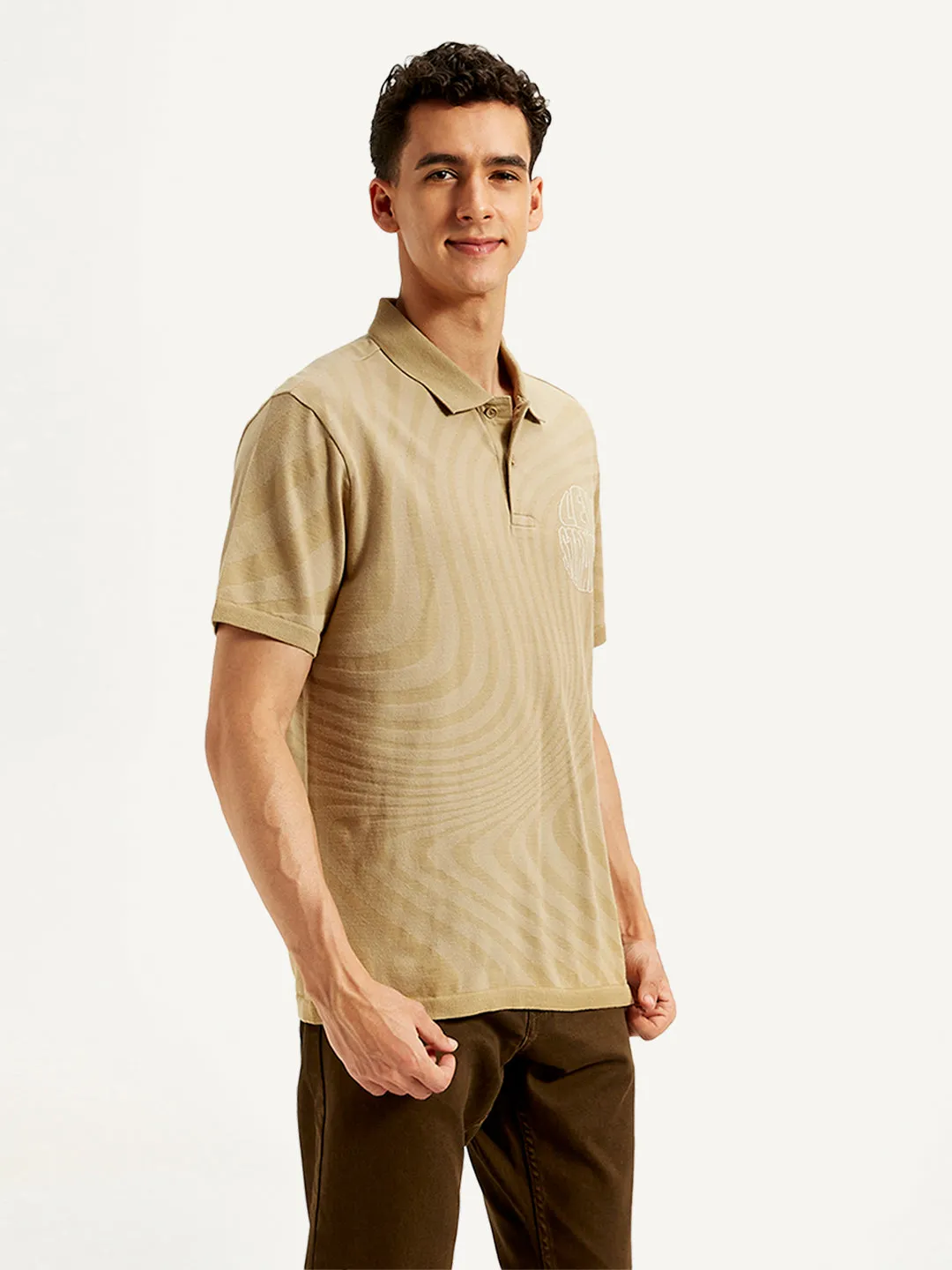 Men's Abstract Print Slim Fit Polo T-Shirt