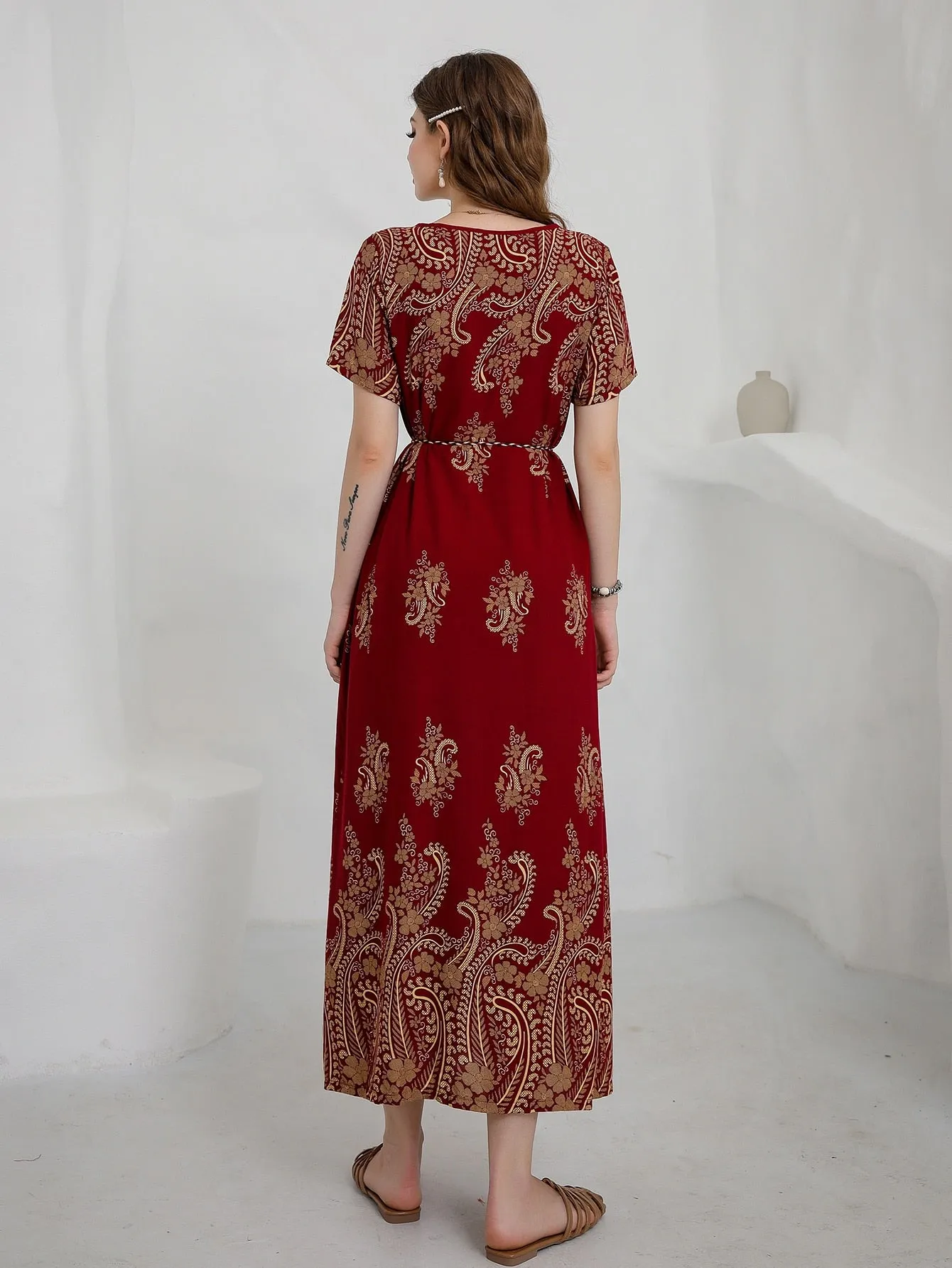 Mulvari Floral Print Belted Dress