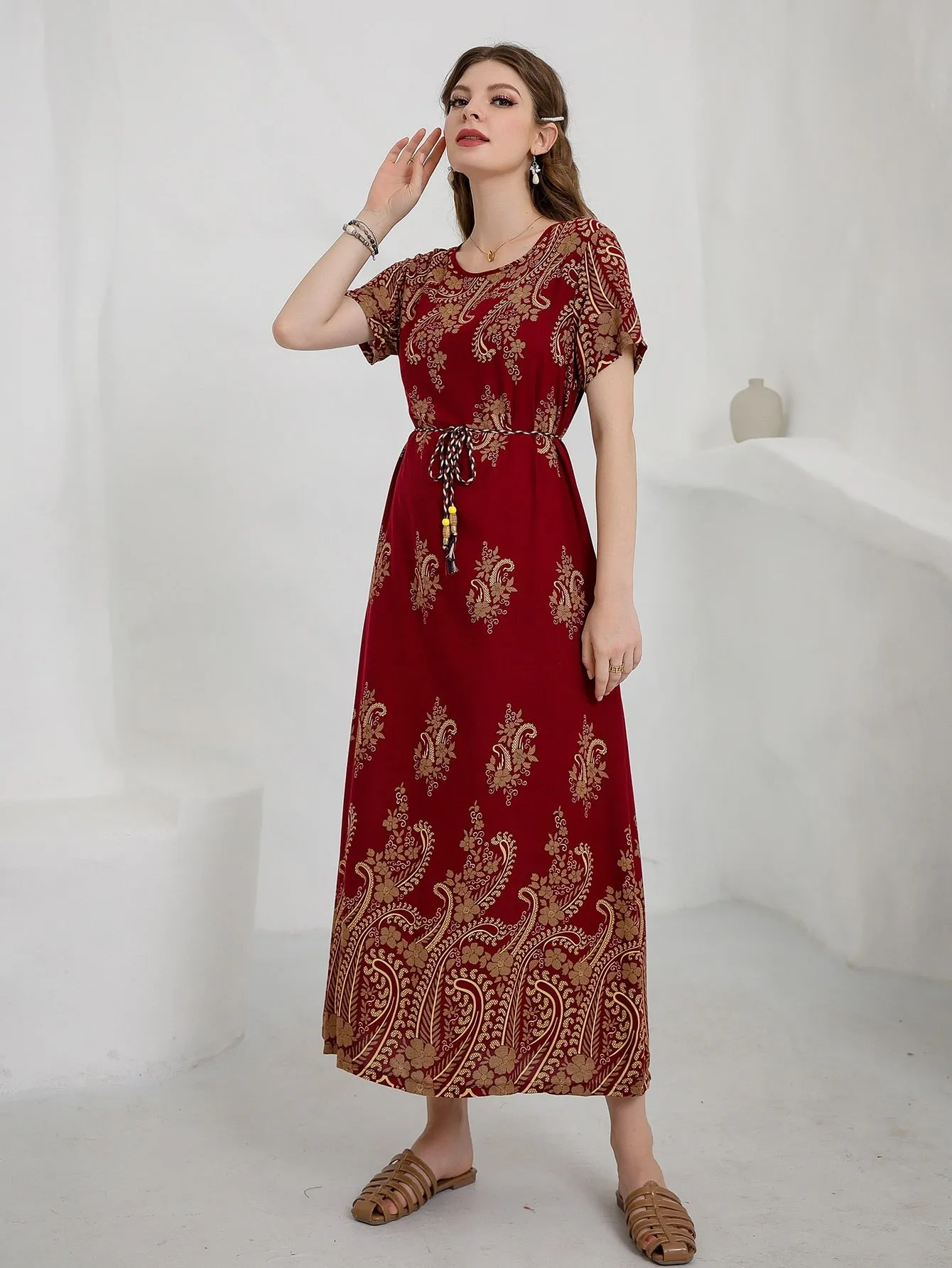 Mulvari Floral Print Belted Dress