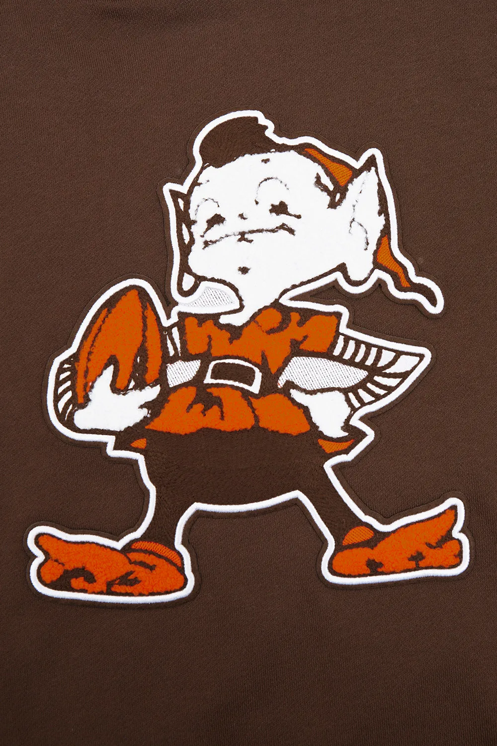 NFL CLEVELAND BROWNS RETRO CLASSIC WOMEN'S CROPPED PO HOODIE (BROWN)