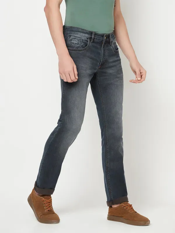 Octave Men Grey Slim Fit Heavy Fade Stretchable Jeans