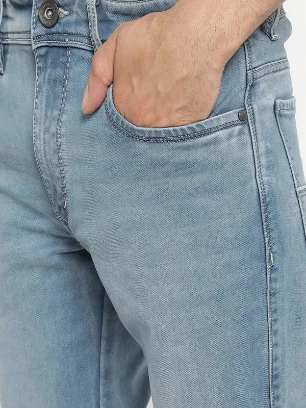 Octave Men Mid-Rise Light Shade Light Fade Clean Look Stretchable Jeans