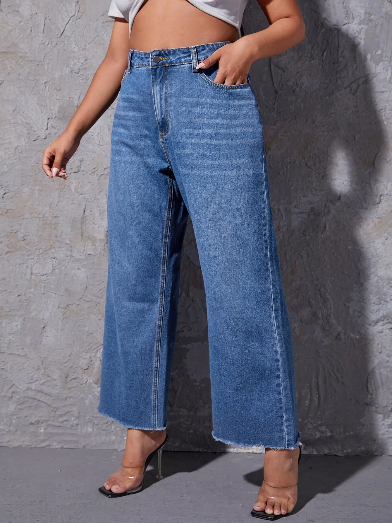 Paisley Cat'S Whiskers High Waist Long Plus Size Jeans