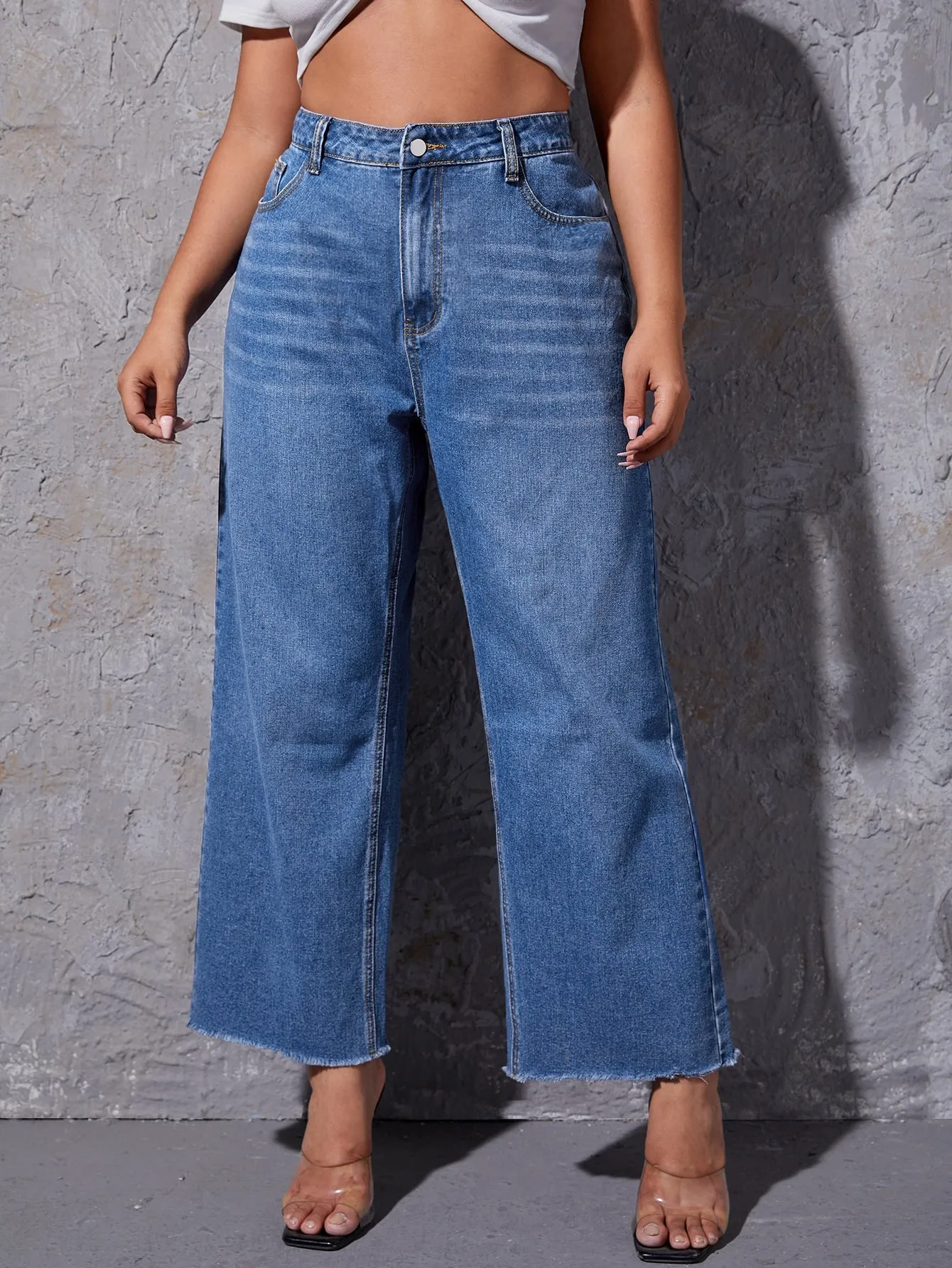 Paisley Cat'S Whiskers High Waist Long Plus Size Jeans