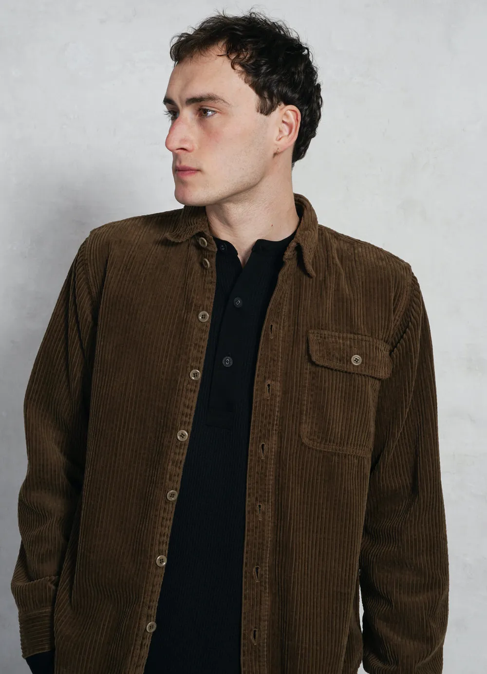 SILAS Elephant Cord Overshirt | Seaweed