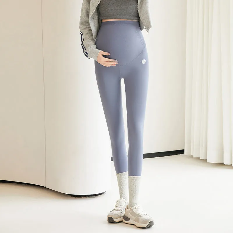 Sleek Maternity Leggings with High Waist Support Thin Tights