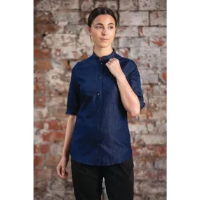 Southside NY Queens Womens Denim Lightweight Chefs Shirt Size M - BA003-M