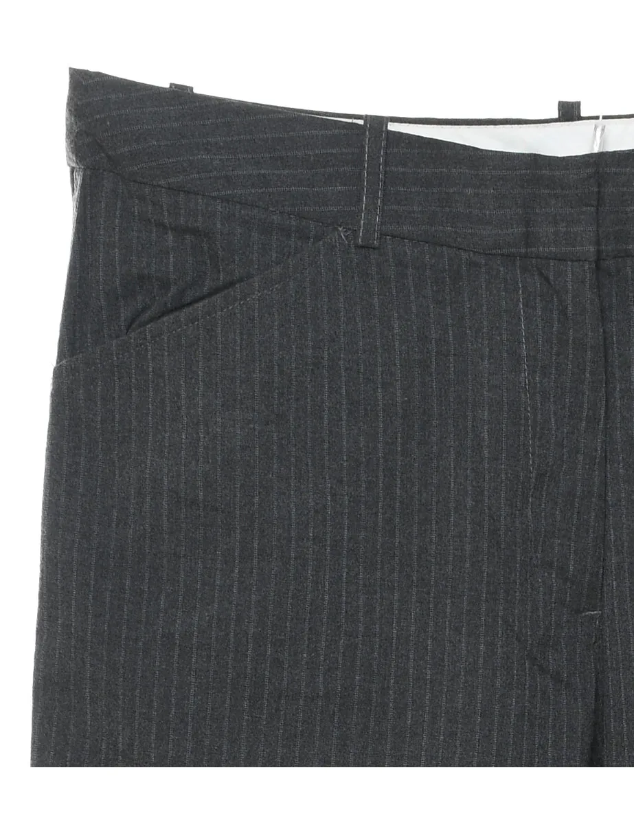 Striped Dark Grey Classic Trousers - W32 L29