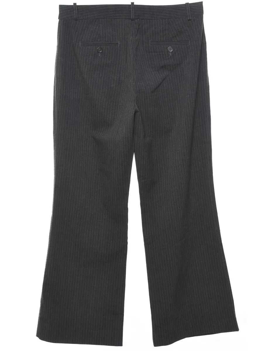 Striped Dark Grey Classic Trousers - W32 L29