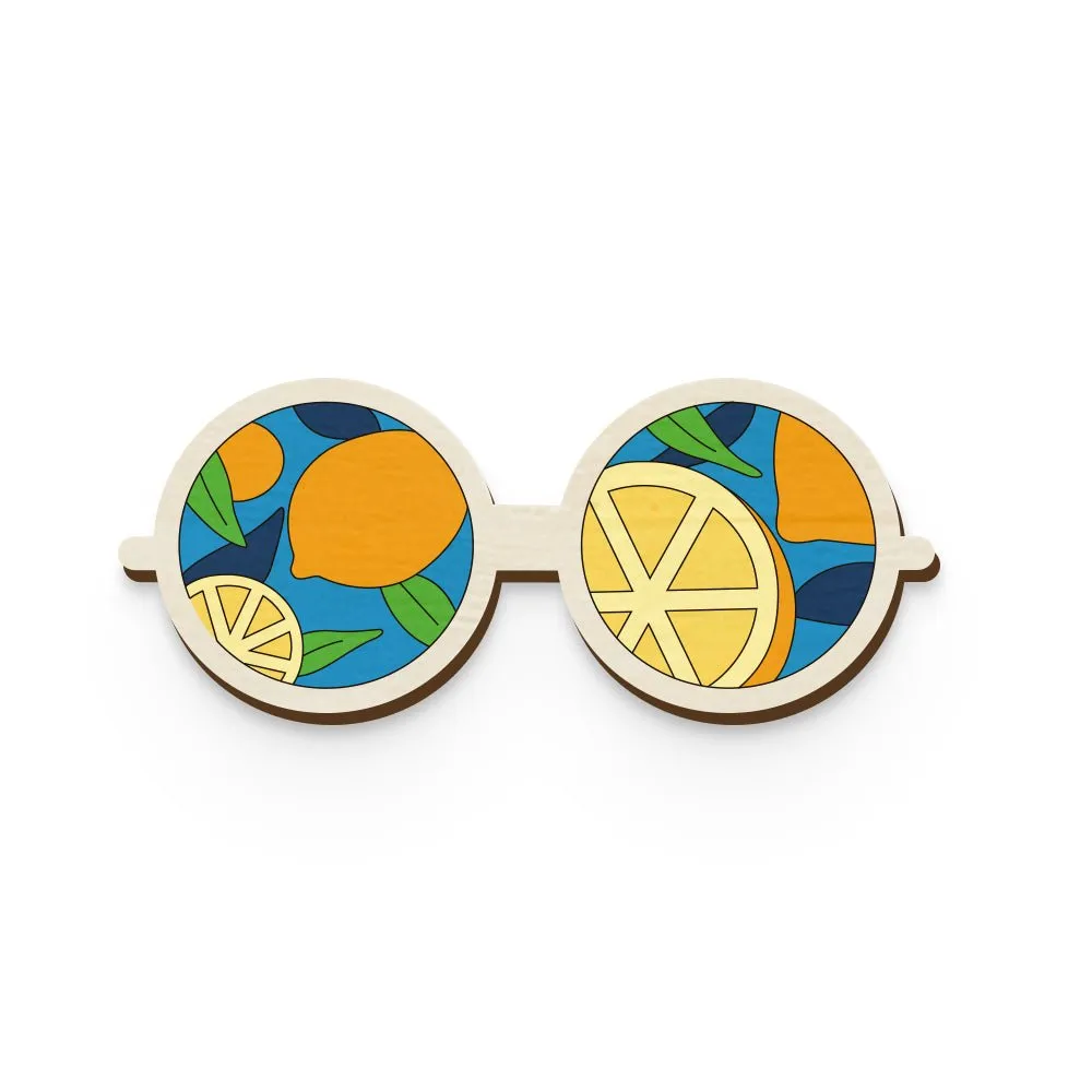 Summer Shades Hand Painted Wooden Pin