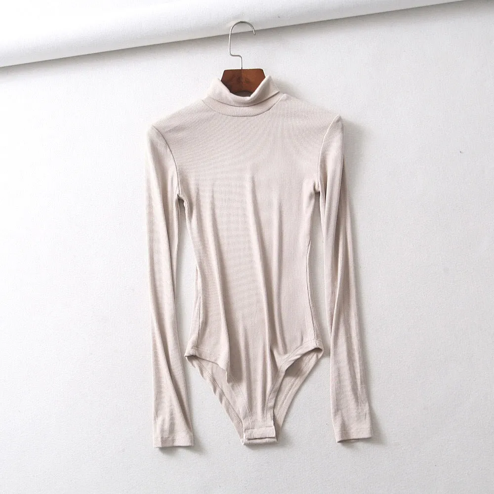 The Rock Turtleneck Autumn and Winter Threaded Cotton Turtleneck Bottoming Shirt Stretch One-Piece Long Sleeves T-shirt