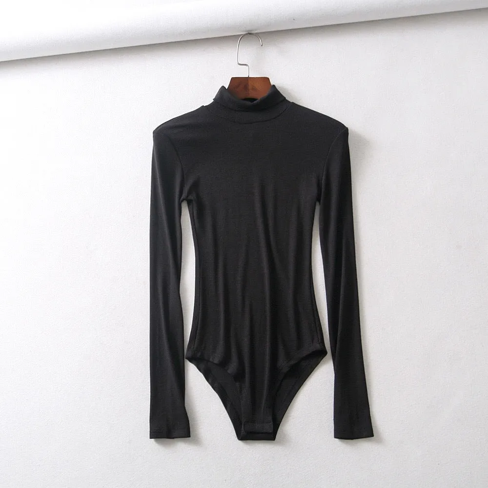 The Rock Turtleneck Autumn and Winter Threaded Cotton Turtleneck Bottoming Shirt Stretch One-Piece Long Sleeves T-shirt