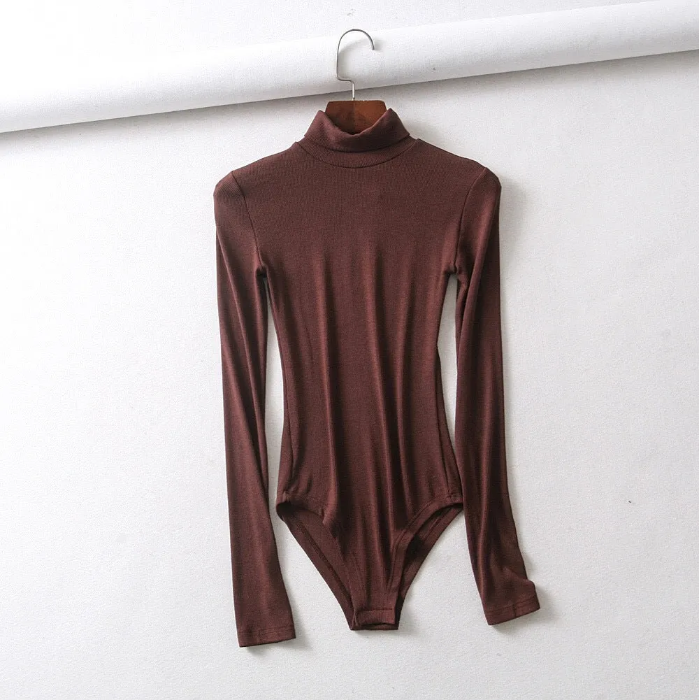 The Rock Turtleneck Autumn and Winter Threaded Cotton Turtleneck Bottoming Shirt Stretch One-Piece Long Sleeves T-shirt