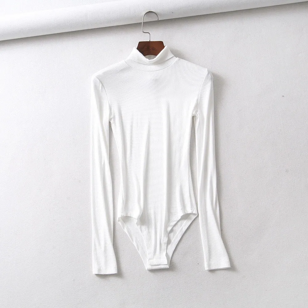 The Rock Turtleneck Autumn and Winter Threaded Cotton Turtleneck Bottoming Shirt Stretch One-Piece Long Sleeves T-shirt