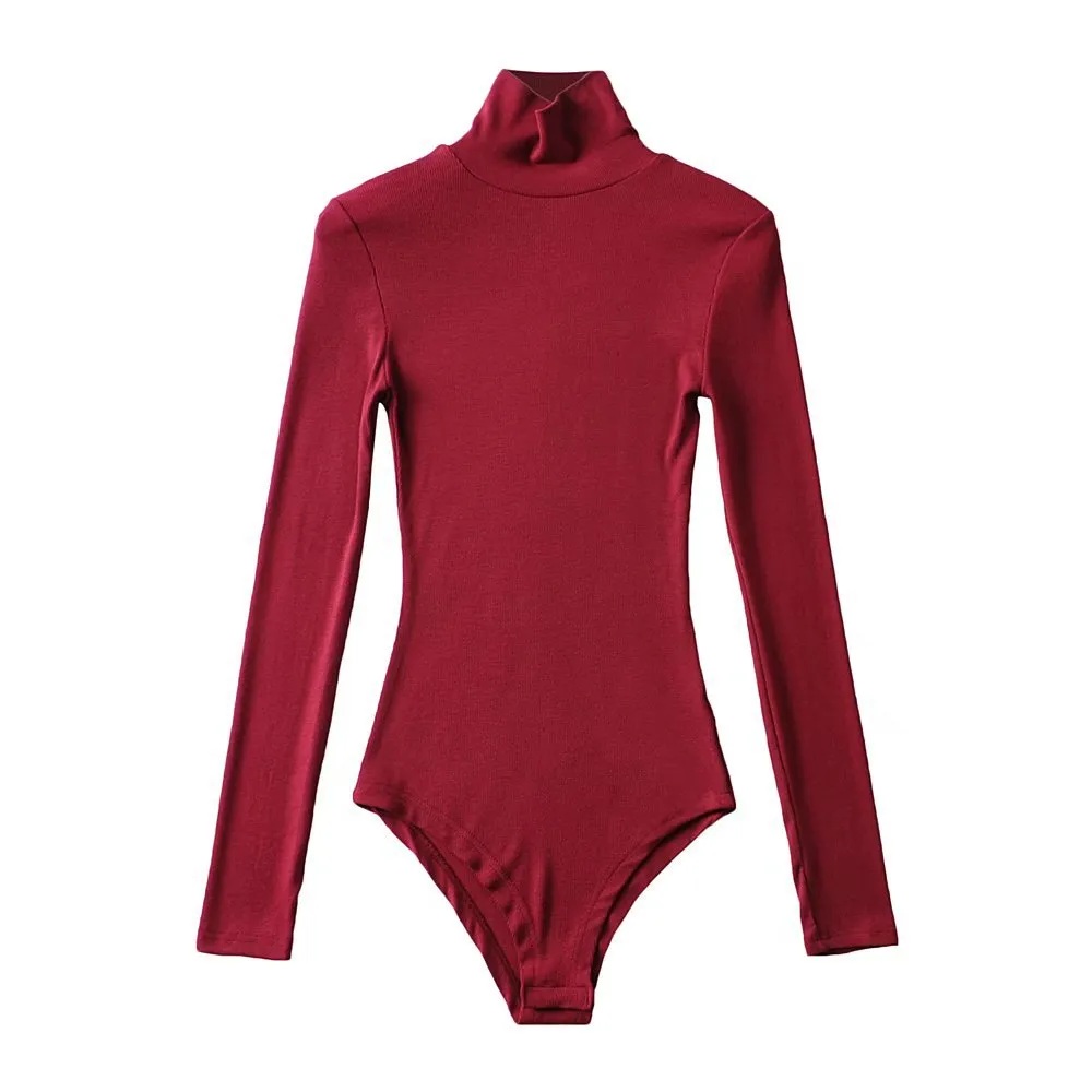 The Rock Turtleneck Autumn and Winter Threaded Cotton Turtleneck Bottoming Shirt Stretch One-Piece Long Sleeves T-shirt