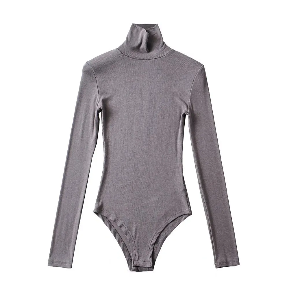 The Rock Turtleneck Autumn and Winter Threaded Cotton Turtleneck Bottoming Shirt Stretch One-Piece Long Sleeves T-shirt