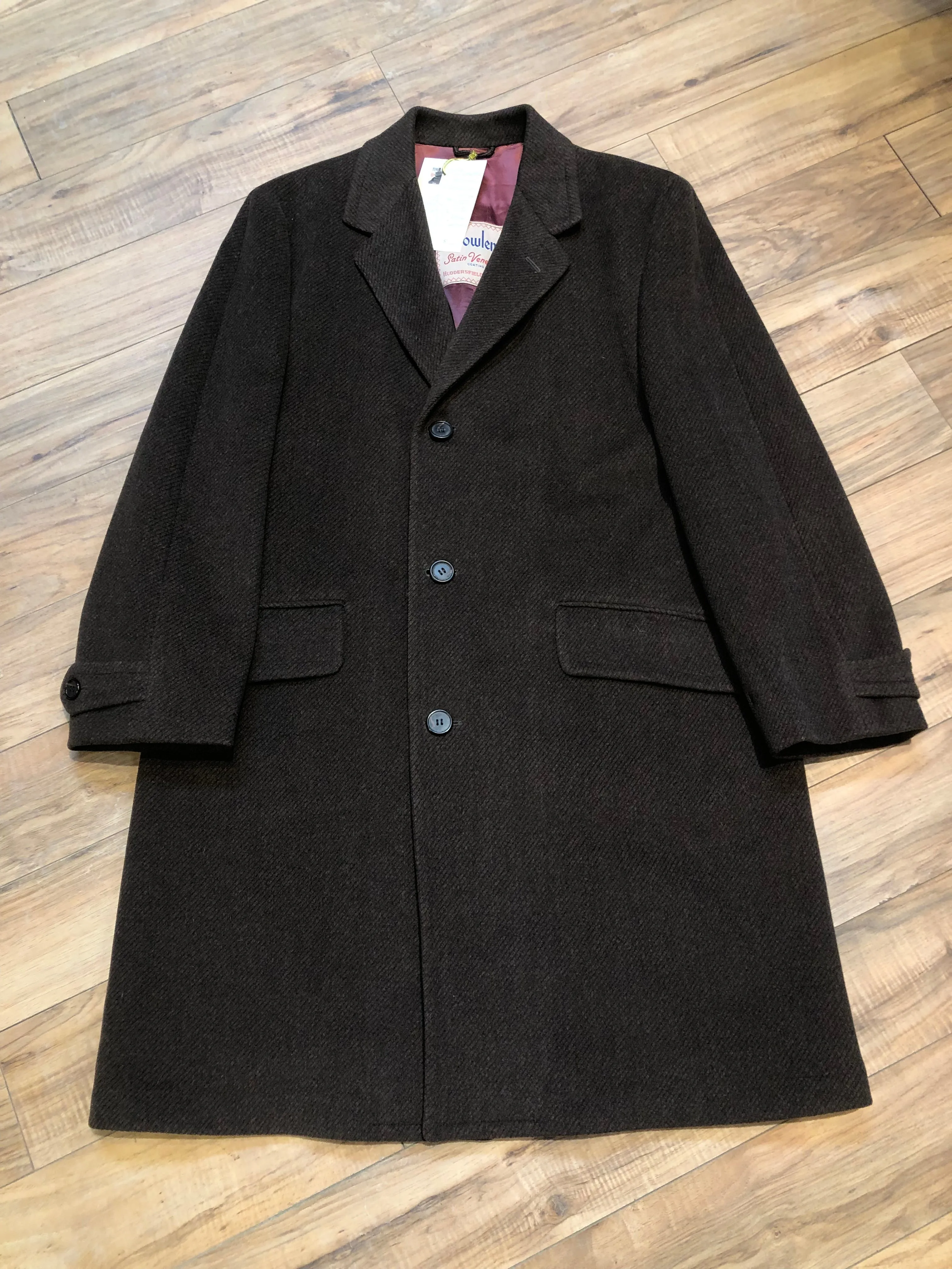Vintage Crowlene Overcoat, Union Made in Canada, Chest 46”