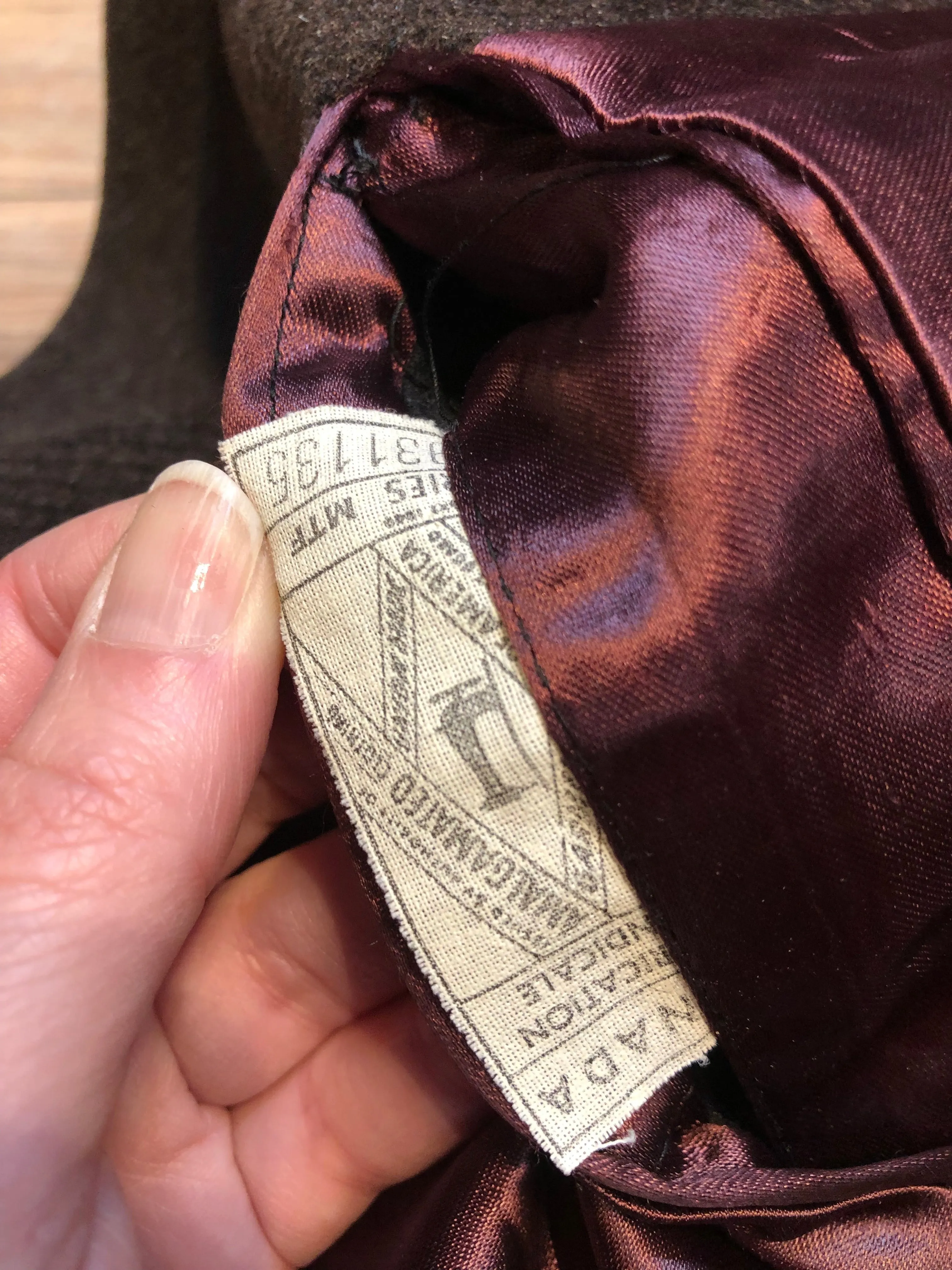 Vintage Crowlene Overcoat, Union Made in Canada, Chest 46”