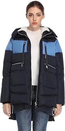 Warm Parka Down Color Block Coat