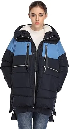 Warm Parka Down Color Block Coat