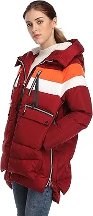 Warm Parka Down Color Block Coat