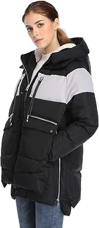 Warm Parka Down Color Block Coat
