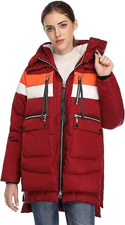 Warm Parka Down Color Block Coat