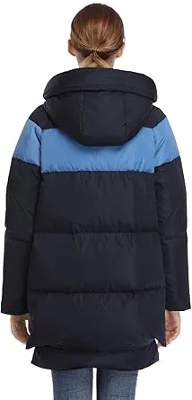 Warm Parka Down Color Block Coat